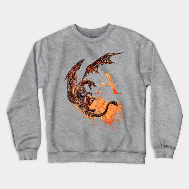 Drachen Buchstabe A Crewneck Sweatshirt by AndreaTiettje